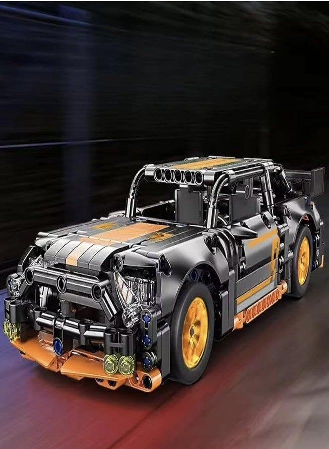 مجموعة مكعبات بناء سيارة سباق JOYJAY بمقياس 1:18 (422-520 قطعة) | لعبة تجميع إبداعية لهواة الجمع والمتحمسين | طقم نموذج مكعبات متوافق (سيارة موستانج برتقالية (520 قطعة)) - Image 5